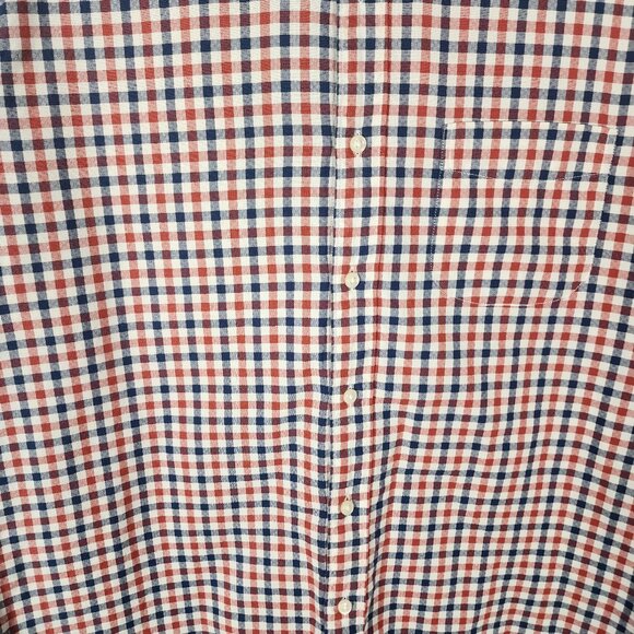 J. Crew Red Navy Gingham Checks 100% Cotton Button Front Shirt - Picture 2 of 5